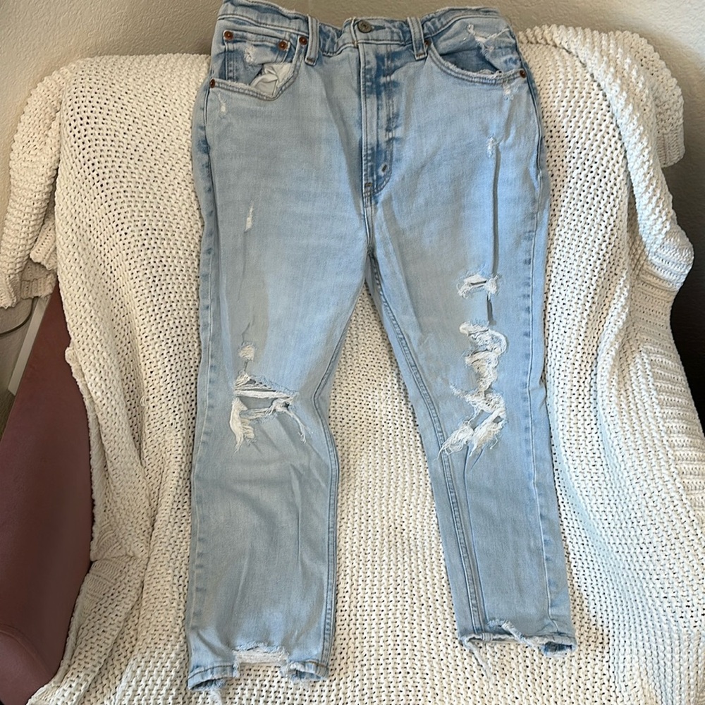 Abercrombie The Ankle Straight Ultra High Rise